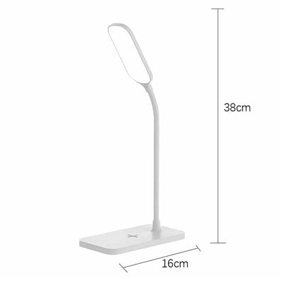 Stylish LED Desk Lamp with Wireless Charger & USB