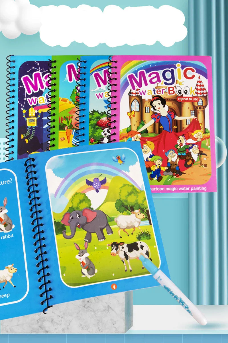Colorful Kids Water Paint Book Set