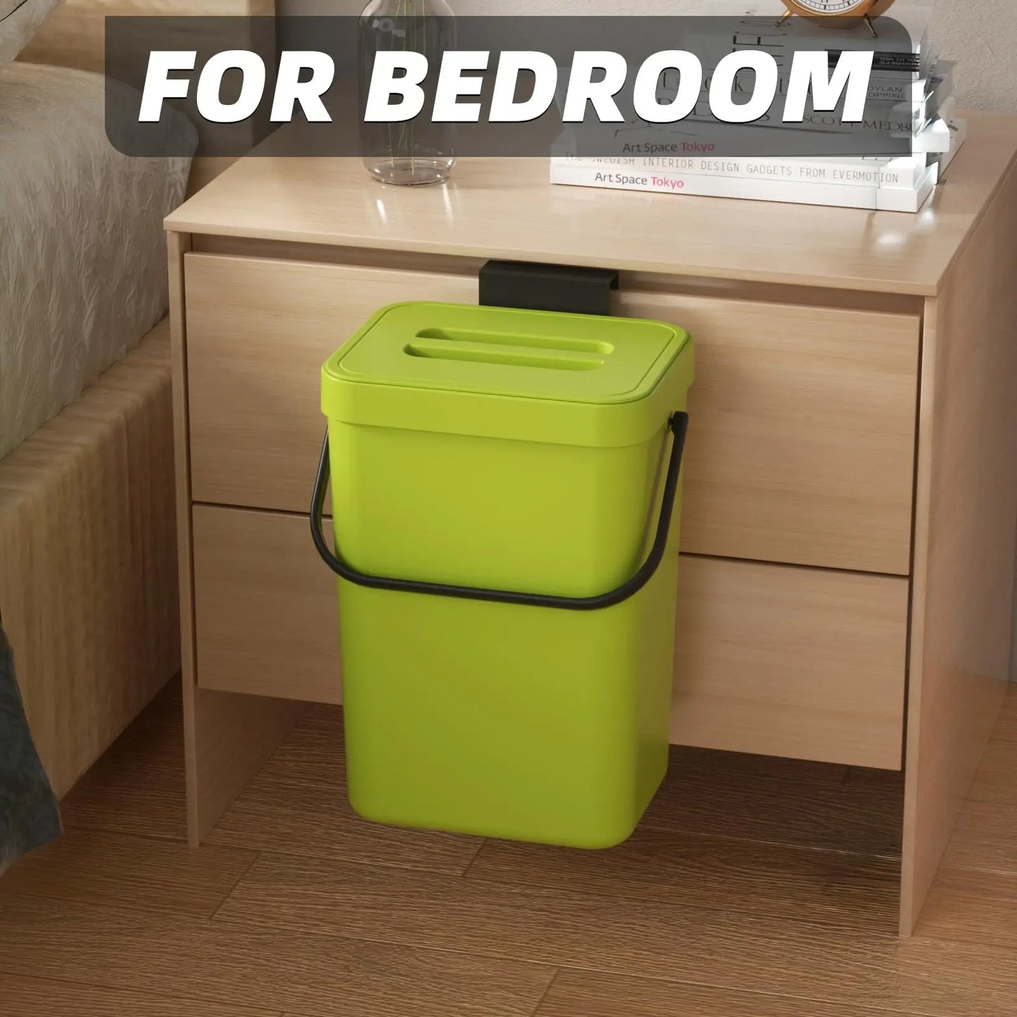 Space Saving Wall Mount Mini Bin with Lid