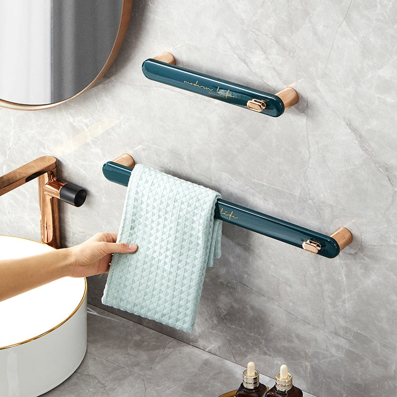 Wall Mount Compact Bathroom Towel Holder