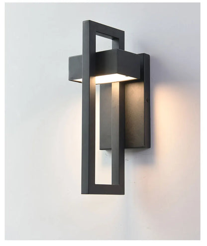 Outdoor LED Wall Lamp, Waterproof, Black Metal 10W
