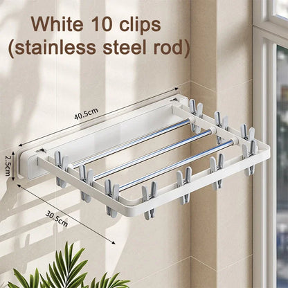 Compact Foldable Wall Mount Clothes Drying Rack