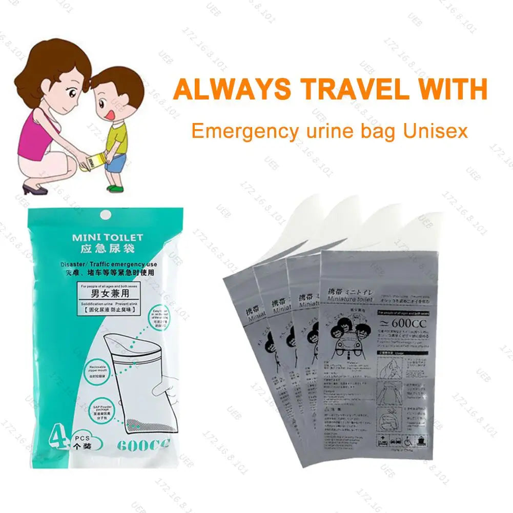 Emergency Portable Toilet Bags - Disposable Sanitary Kits