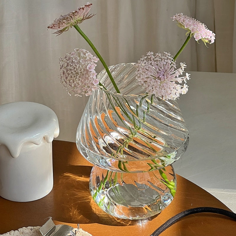 Scandinavian Blue Stripe Glass Vase - Befez