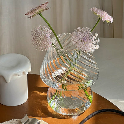 Scandinavian Blue Stripe Glass Vase - Befez