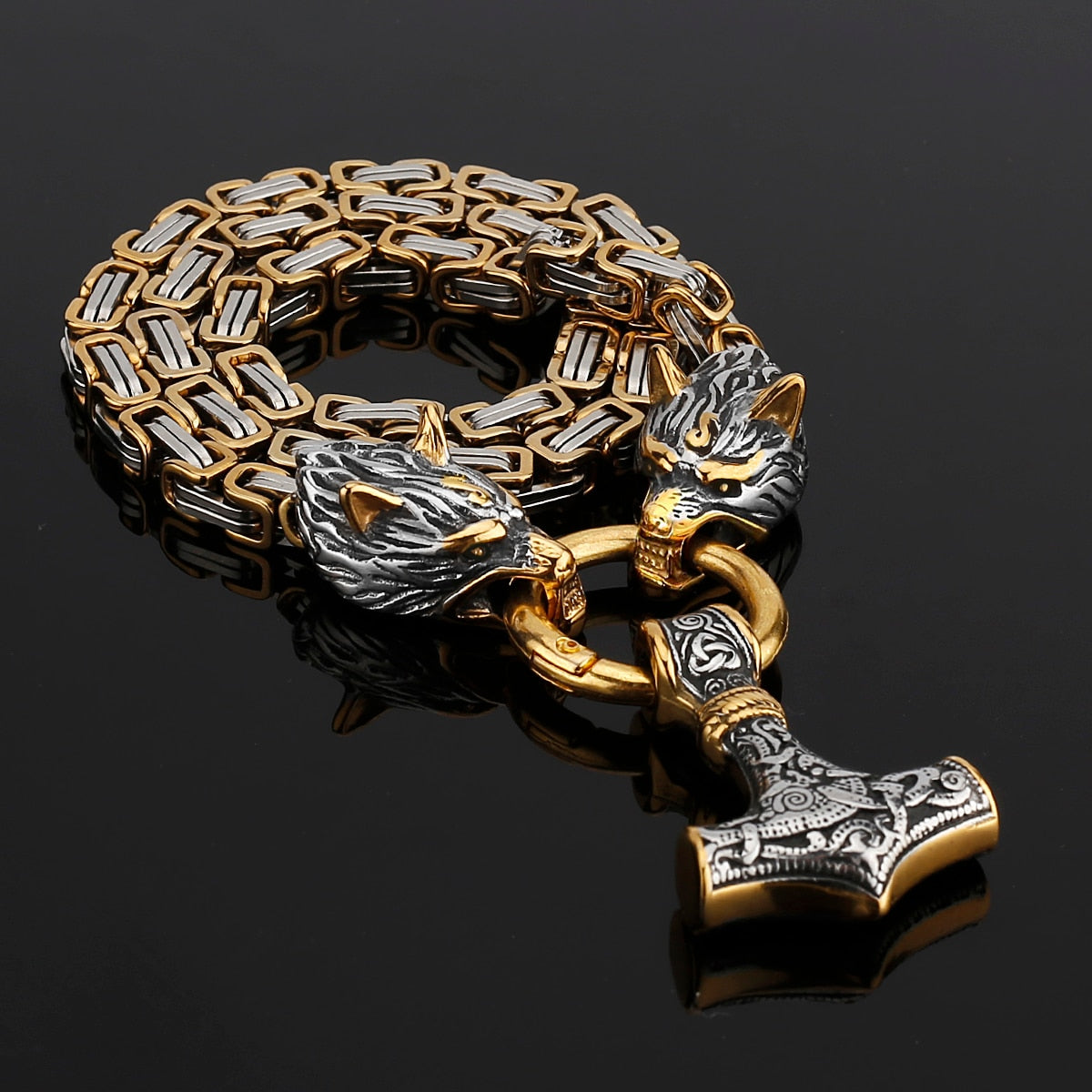 Strong Viking Wolf Pendant Stainless Steel Necklace - Befez