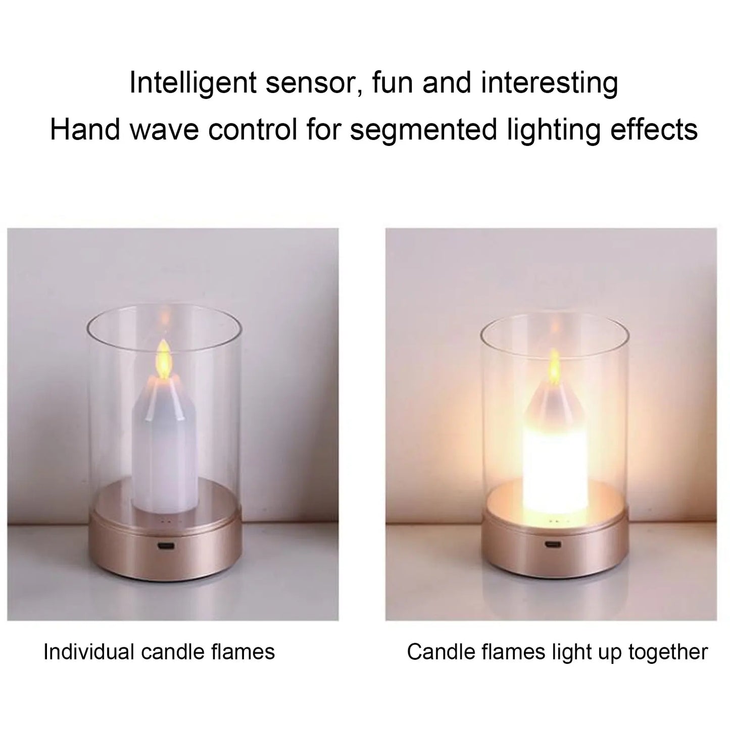 Smart LED Candle with Dimmer and USB Charging