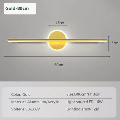 Stylish LED Wall Lamp Black Gold 3 Color