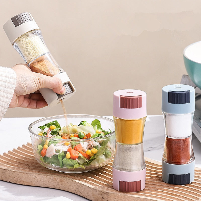 Airtight Spice Container Twin Dispenser