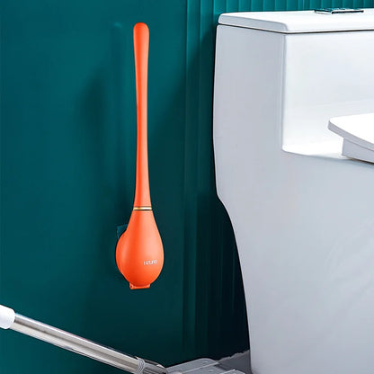 Compact Silicone Toilet Brush for Bathroom Cleaning