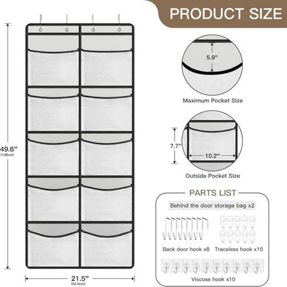 Over Door Storage Organizer with 5 Pocket Shelves