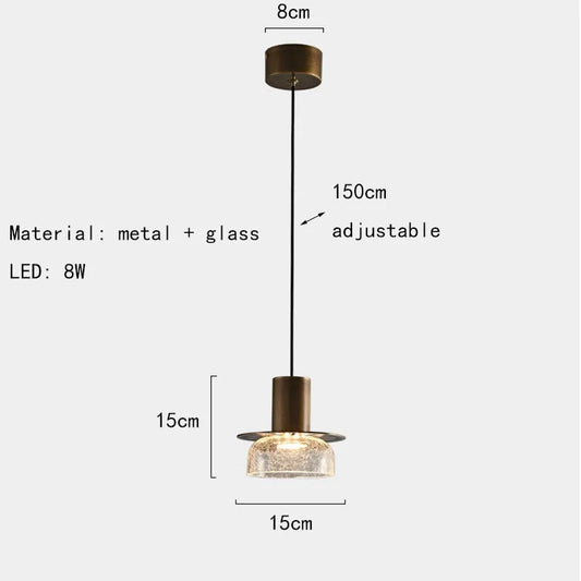 Unique Crackled Glass Pendant Light Fixture - Befez