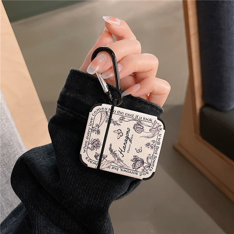 Stylish Floral Leather Airpods Cover