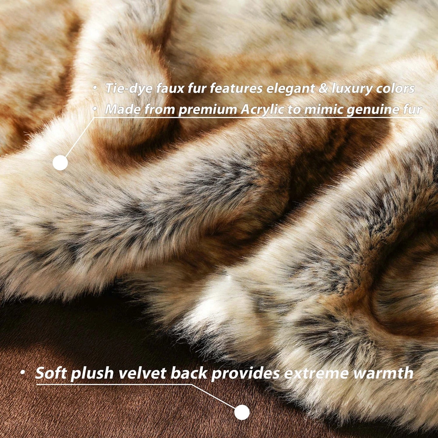 Plush Faux Fur Throw Blanket Soft Warm Sofa Blanket
