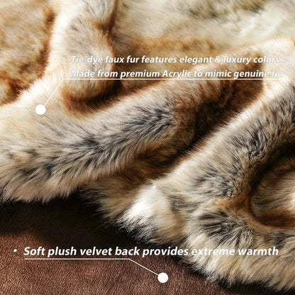 Plush Faux Fur Throw Blanket Soft Warm Sofa Blanket