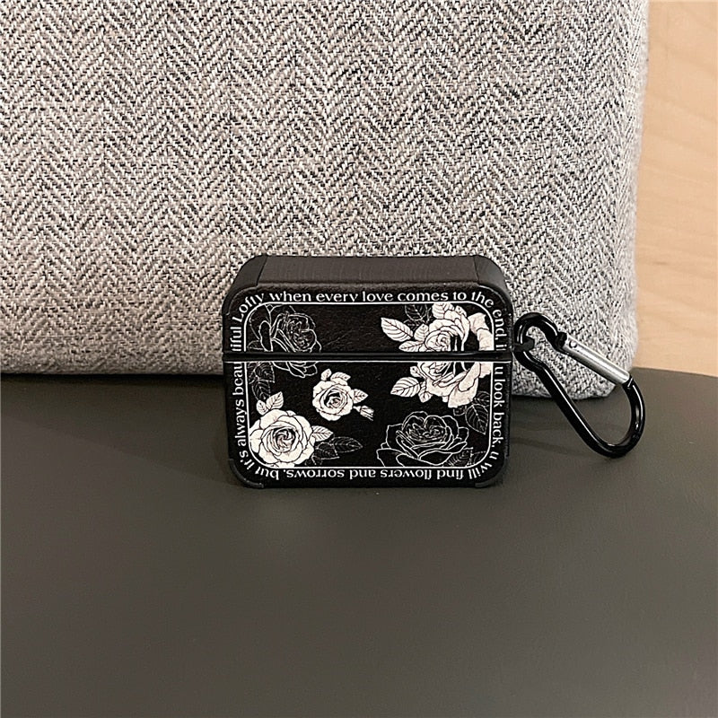 Stylish Floral Leather Airpods Cover