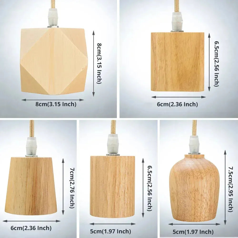 Rustic Wood Hanging Lamp with Warm Glow