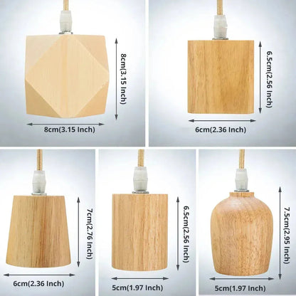 Rustic Wood Hanging Lamp with Warm Glow