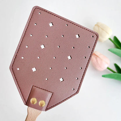 Durable Leather Fly Swatter with Wooden Handle