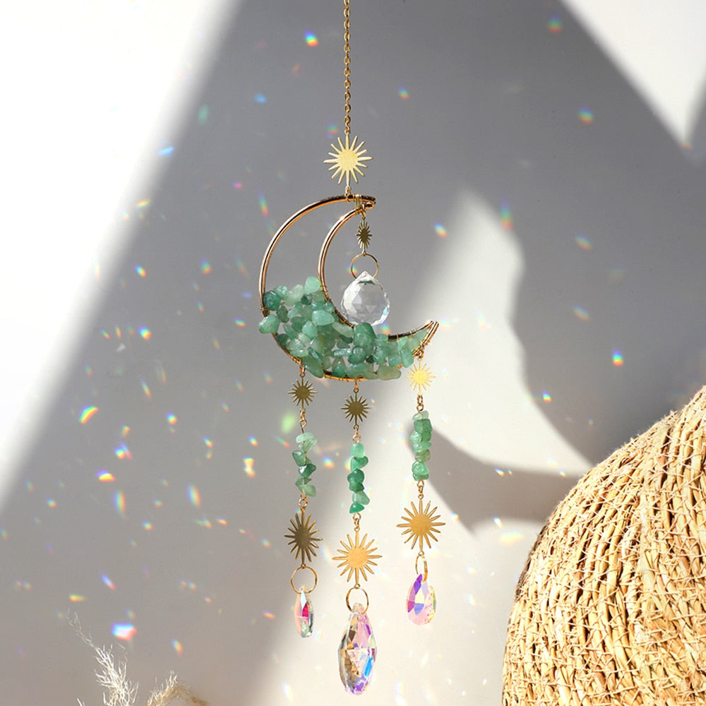 Sparkling Glass Moon Wall Decoration