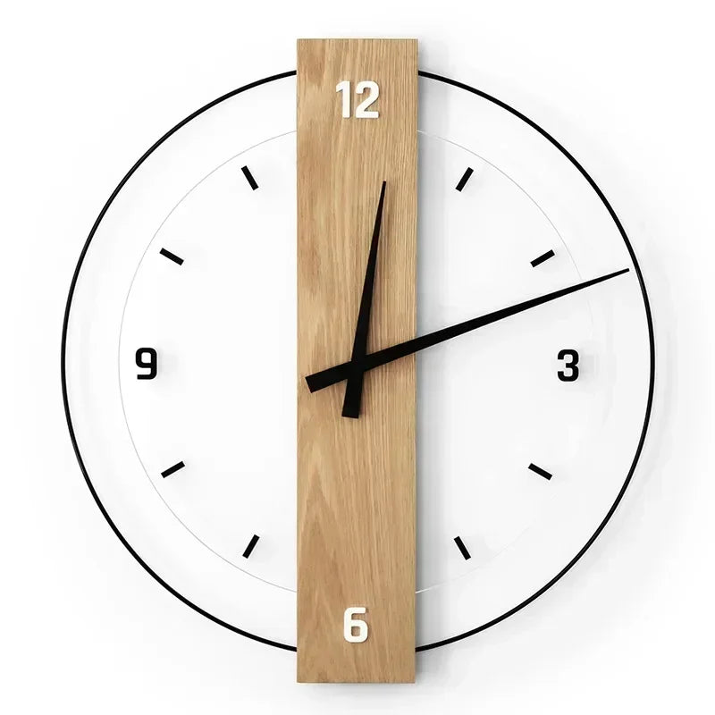 Quiet Wooden Wall Clock with Smooth Mechanism