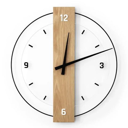 Quiet Wooden Wall Clock with Smooth Mechanism