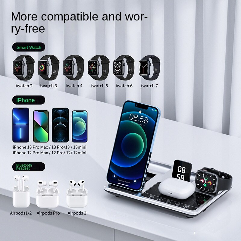 Compact Wireless Charger Digital Clock