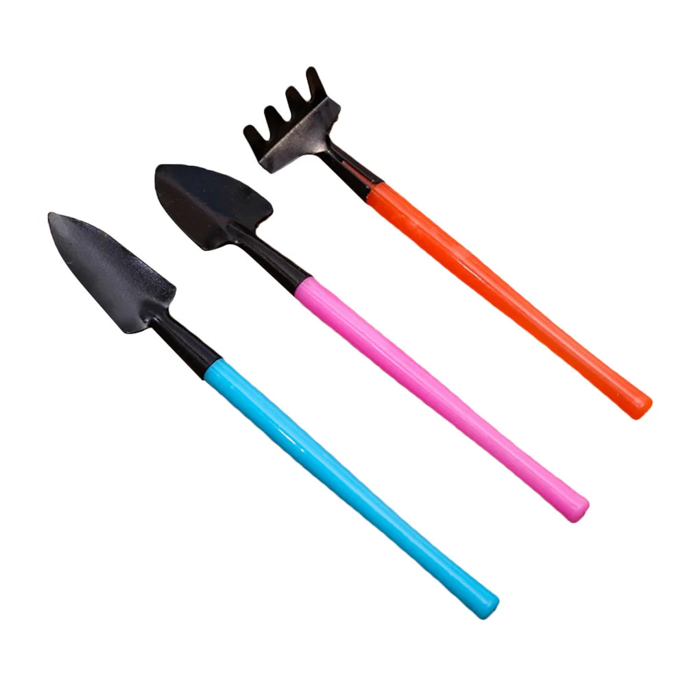 Compact 3-Piece Plant Care Tool Set with Trowel, Rake & Shovel