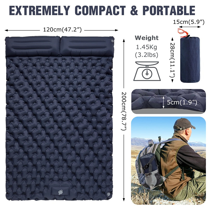 Comfortable Outdoor Inflatable Camping Air Bed with Pillow