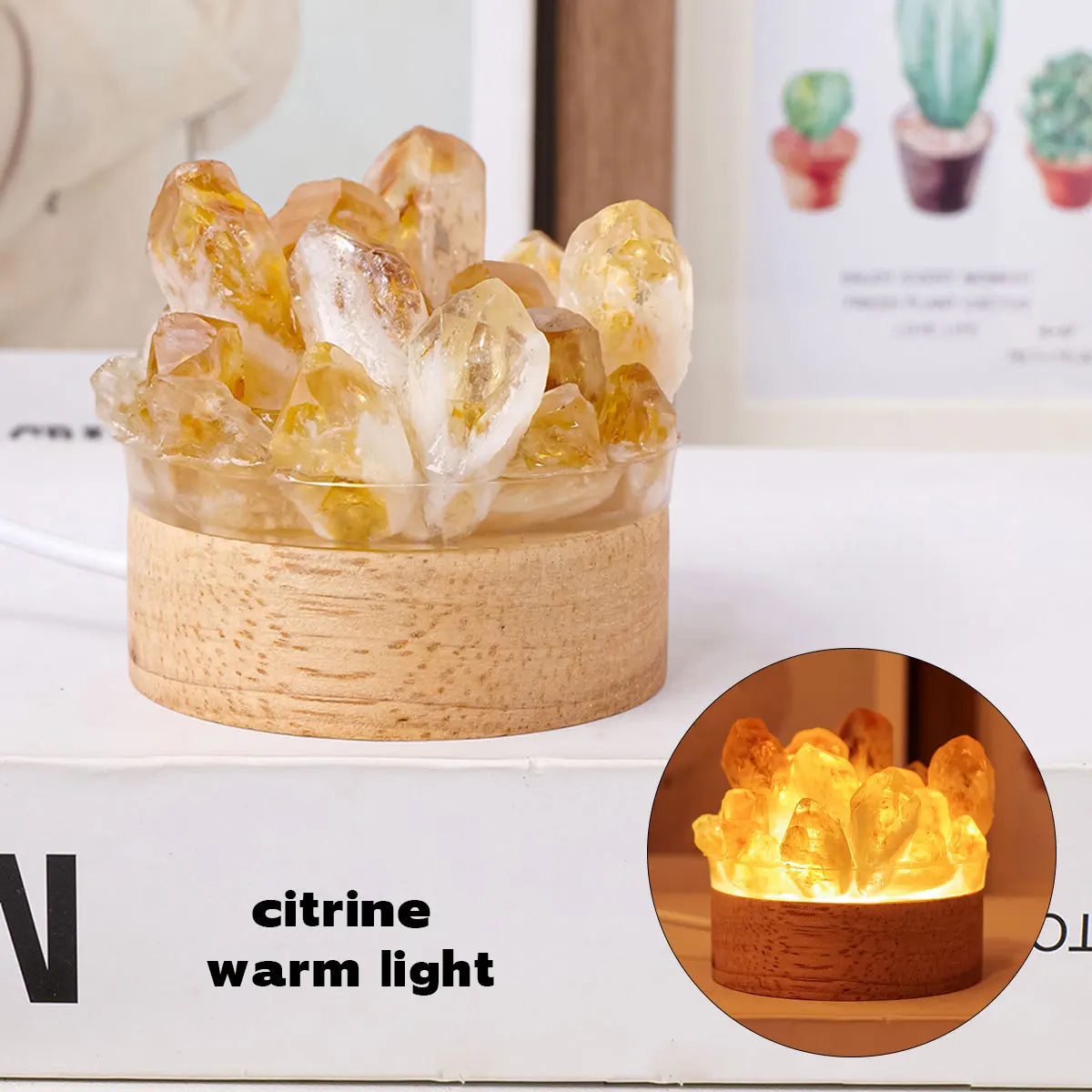 Natural Stone Crystal Table Lamp - Befez