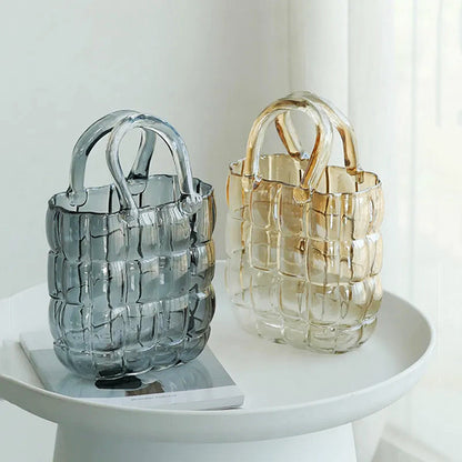 Clear Round Glass Flower Vase - Befez