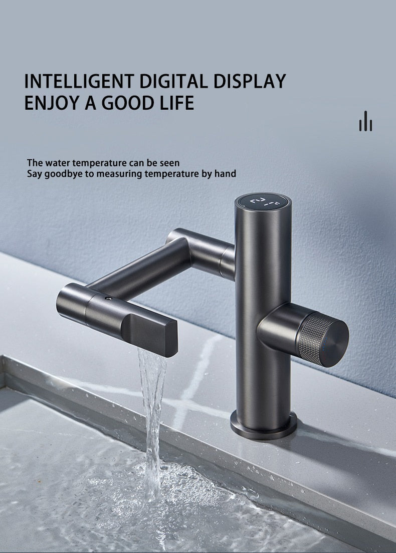 Stylish Automatic Rotating Waterfall Kitchen Faucet
