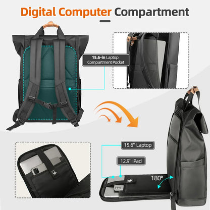 Practical Men's Travel Backpack with USB and Water Resistance