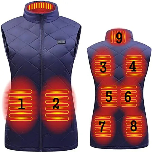 Warm Women's Heated Vest with USB Charging