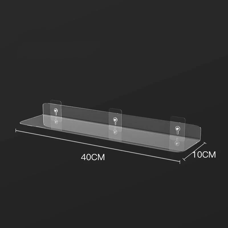 Clear Glass Wall Mount Shelf for Home Decor