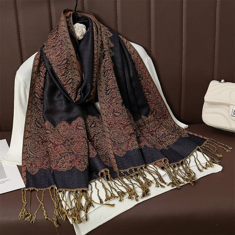 Soft Cashmere Women's Scarf Luxury Warm Print