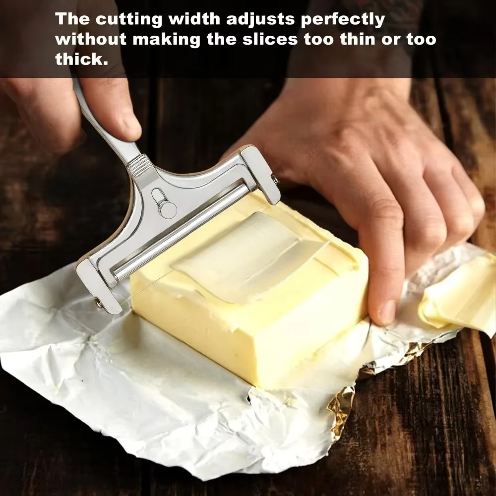 Professional Stainless Cheese Cutter with Adjustable Slice Thickness