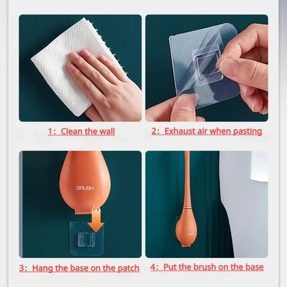 Compact Silicone Toilet Brush for Bathroom Cleaning