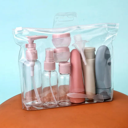 Portable 11pc Travel Cosmetic Kit | Leakproof Refillable Bottles - Befez