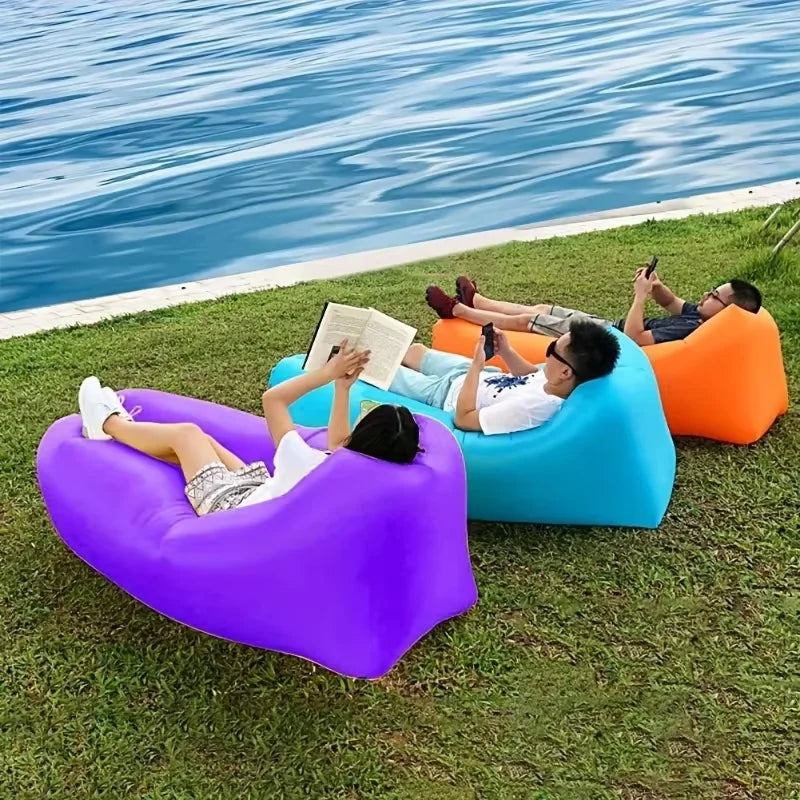 Comfortable Outdoor Inflatable Sofa with Headrest & Carry Bag