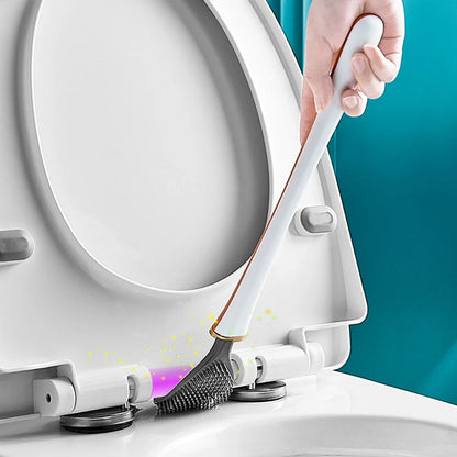 Compact Silicone Toilet Brush for Bathroom Cleaning