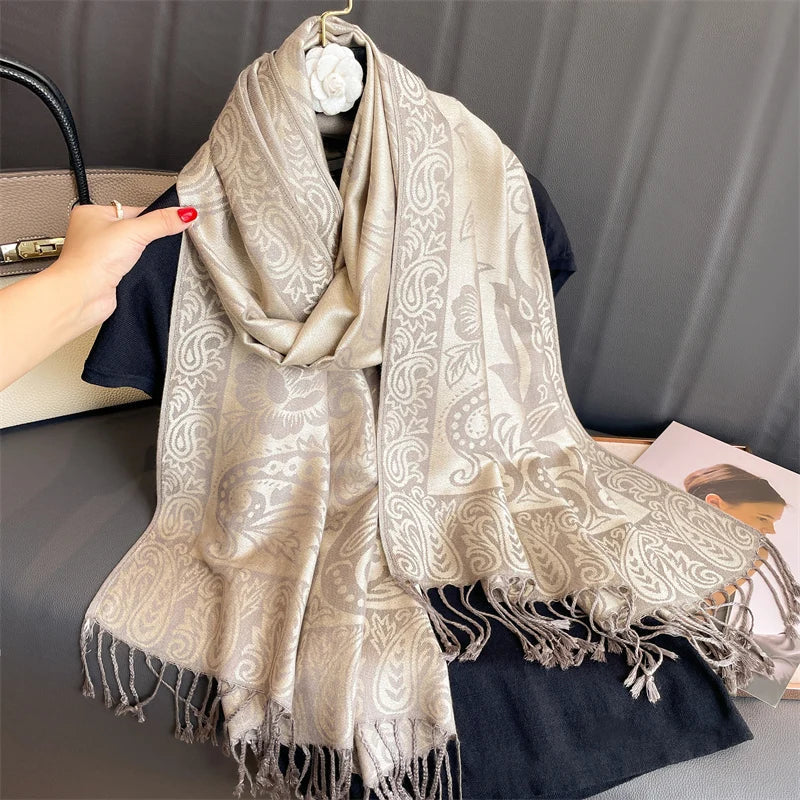 Soft Cashmere Women's Scarf Luxury Warm Print