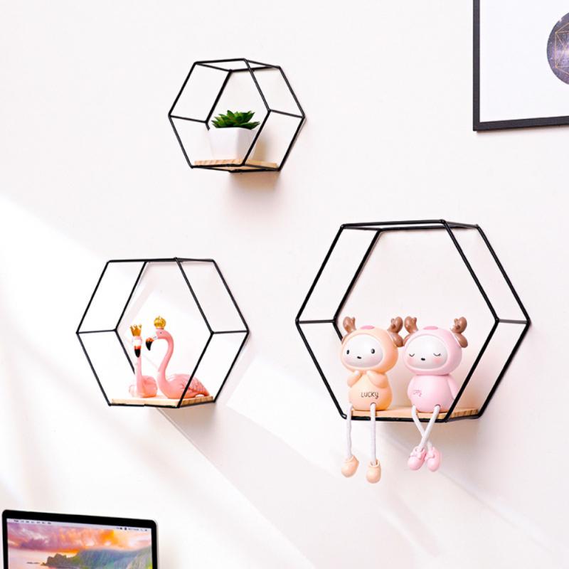 Modern Hexagon Wall Shelf Organizer