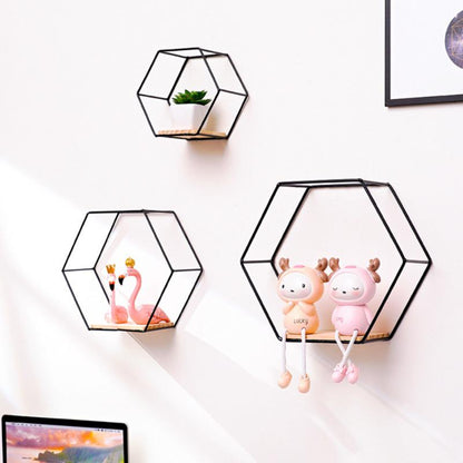 Hexagonal Wall Shelf Decor