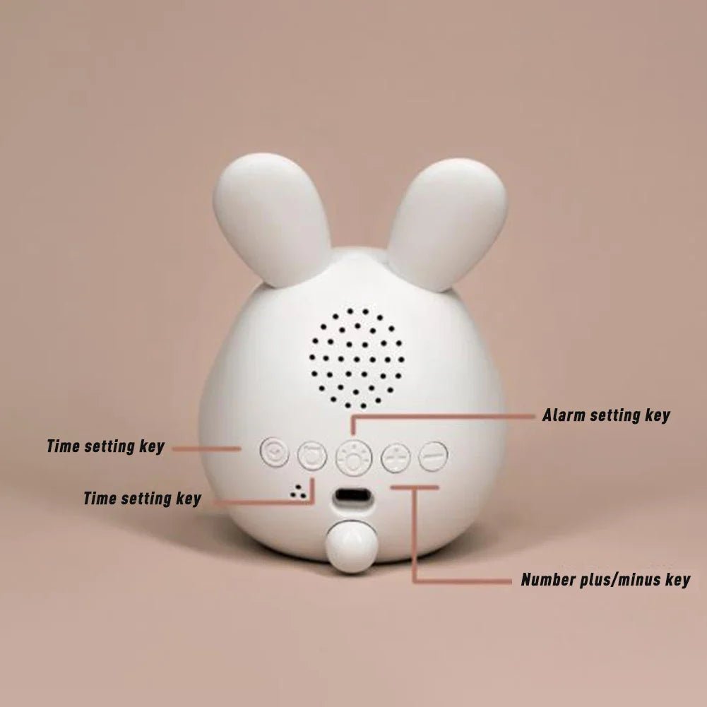 Cute Rabbit Kids Alarm Clock with Soft Night Light