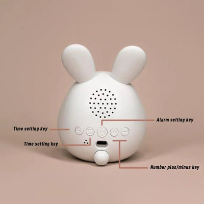 Cute Rabbit Kids Alarm Clock with Soft Night Light