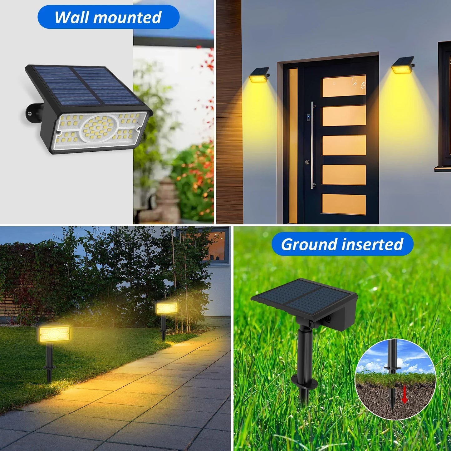 Bright Solar Powered LED Outdoor Spotlight