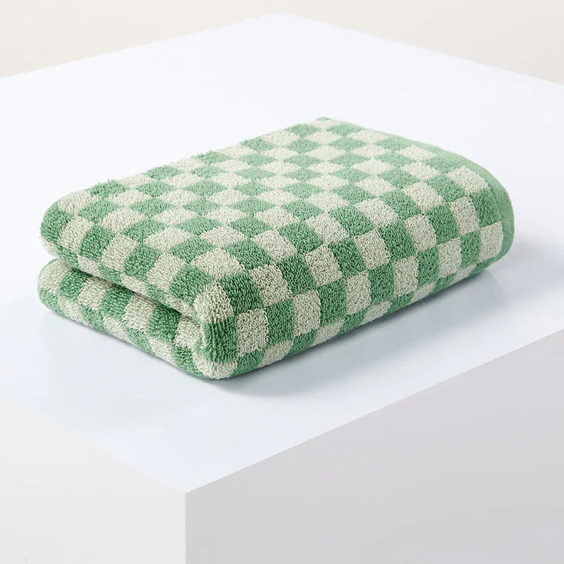 Plaid Absorbent Bathroom Towels