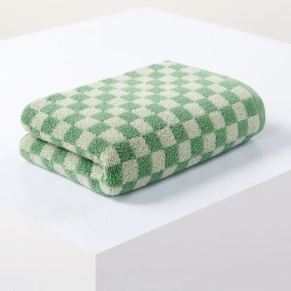 Plaid Absorbent Bathroom Towels