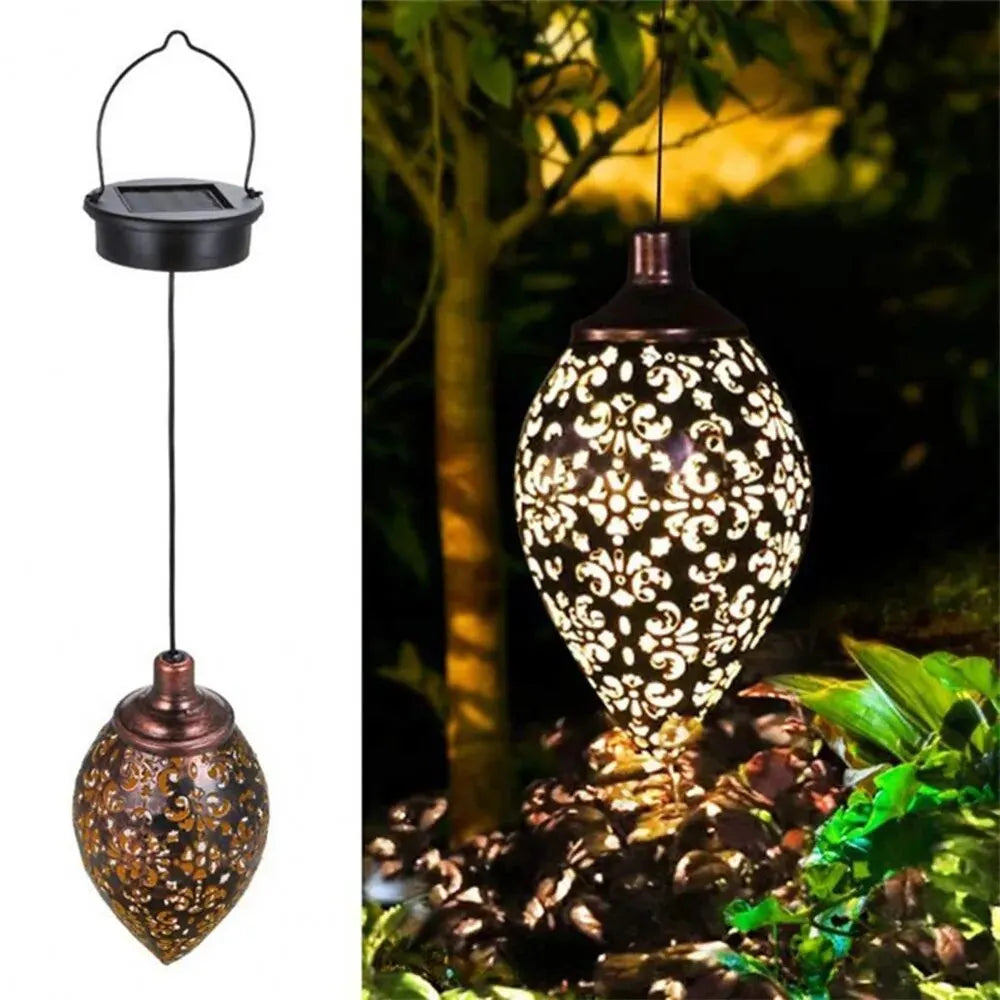 Solar Powered Metal Garden Lamp Outdoor Drop Design - Befez
